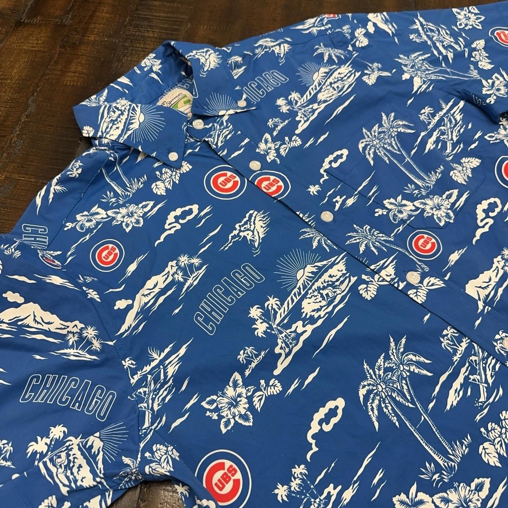 Chicago Cubs Shirt Mens Small Blue MLB Baseball Reyn Spooner Hawaiian Aloha